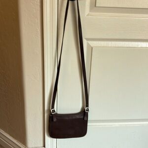 Small brown leather crossbody leather bag